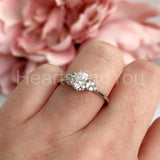 0.5ct Round Cut Moissanite Petite Women Engagement Ring 14k White Gold Plated