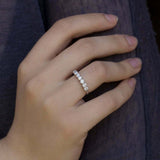 0.8ct Wedding Ring Band Round Cut Diamond Anniversary 14k White Gold Finish