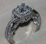 3ct Round Cut Diamond Engagement Ring 14k White Gold Finish Double Halo Infinity