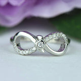 0.5ct Round Cut Diamond Infinity Engagement Ring 14k White Gold Finish New