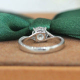 1.1Ct Round Cut Diamond Twist Split Shank Solitaire Ring 14K White Gold Finish