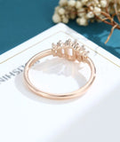 0.5ct Baguette Simulated Diamond Five Stone Engagement Ring 14k Rose Gold Plated