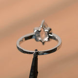 2ct Engagement Ring Marquise Cut Peach Morganite Butterfly 14k White Gold Finish