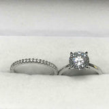 2.5Ct Round Cut Diamond Classic Bridal Set Engagement Ring 14K White Gold Finish
