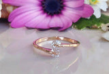 0.2ct Round Cut Diamond Engagement Ring 14k Rose Gold Finish Two Stone Solitaire