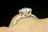 1Ct Round Cut VVS1 Diamond Four Prong Twist Solitaire Ring 14K White Gold Finish