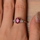 2.3ct Engagement Ring Oval Cut Pink Ruby Stylish Art Deco 14k White Gold Finish