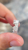 0.3ct Baguette Cut Simulated Diamond Princess Crown Ring 14k White Gold Plated