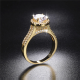 1.9ct Round Cut Diamond Engagement Ring 14k Yellow Gold Finish Accents Solitaire
