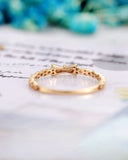 0.3ct Round Cut Moissanite Dainty Bow Engagement Ring 14k Yellow Gold Plated