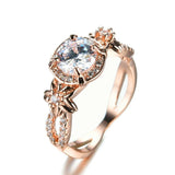2ct Round Cut Diamond Engagement Ring 14k Rose Gold Finish Halo Infinity Floral