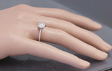 Solitaire Promise Engagement Ring 1.3ct Round Cut Diamond 14k White Gold Finish