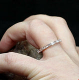 0.7ct Round Cut Diamond Wedding Band Half Eternity Petite 14k White Gold Finish