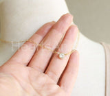1ct Round Cut Moissanite Paperclip Pendant with Chain 14k Yellow Gold Plated