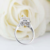 2.5ct Round Cut VVS1D Diamond Engagement Ring Halo Solitaire 14k White Gold Over