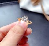 1.2ct Engagement Ring Round Cut Diamond Minimalist Design 14k Yellow Gold Finish