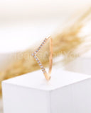 0.01ct Round Cut Moissanite Curved Women Wedding Band 14k Yellow Gold Plated