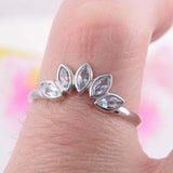 1.5ct Marquise Cut Blue Aquamarine Engagement Ring Five Stone 14k WhiteGold Over