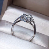 0.5ct Round Cut Moissanite Split Shank Engagement Ring 14k White Gold Plated