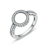 2Ct Round Cut Diamond Unique Circular Halo Engagement Ring 14K White Gold Finish