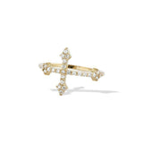 0.7ct Round Cut VVS1 Diamond Engagement Ring 14k Yellow Gold Finish Cross Design