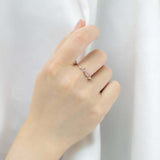 0.7ct Trillion Cut Morganite Engagement Ring Petite Cluster 14k Rose Gold Finish