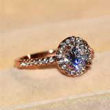 2.3ct Round Cut Diamond Engagement Ring 14k RoseGold Finish Halo Solitaire Women