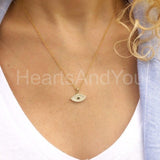 0.6ct Round Cut Moissanite Evil Eye Pendant 14k Yellow Gold Plated NO CHAIN