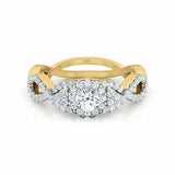 2ct Engagement Ring Round Cut Diamond Halo Infinity Design 14k YellowGold Finish