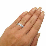 4.5ct Baguette Cut Diamond Half Eternity Wedding Ring Band 14K White Gold Finish