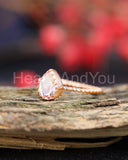 1ct Pear Cut Simulated Morganite Solitaire Engagement Ring 14k YellowGold Plated