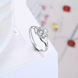 1.1ct Round Cut Diamond Engagement Ring 14k White Gold Finish Unique Solitaire