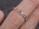 0.3ct Round Cut VVS1D Diamond Wedding Ring Band Hollow 14k Dual Gold Finish
