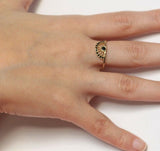 1ct Engagement Ring Round Cut Black Diamond Sun Crown 14k Yellow Gold Finish