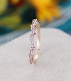 0.5ct Round Cut Simulated Purple Amethyst Minimalist Band 14k Rose Gold Plated