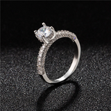 1.3ct Round Cut Diamond Engagement Ring 14k White Gold Finish Classic Solitaire