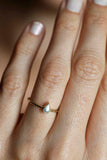 1ct Pearl Bezel Set Women Engagement Ring 14k Yellow Gold Finish