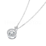 1ct Round Cut Moissanite Open Halo Pendant with Chain 14k White Gold Plated