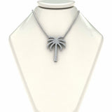 1ct Round Cut VVS1 D Diamond Palm Tree Pendant 14k White Gold Finish NO CHAIN