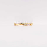 0.2ct Round Cut Moissanite Cross Braided Wedding Band 14k Yellow Gold Plated