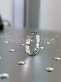 0.15ct Round Cut Moissanite Bezel Tension Set Wedding Band 14k White Gold Plated