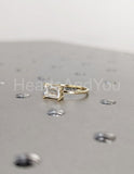 0.4ct Emerald Simulated Diamond Solitaire Engagement Ring 14k Yellow Gold Plated