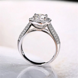 3ct Round Cut Diamond Engagement Ring 14k White Gold Over Halo Classic Solitaire