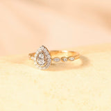 2.1ct Engagement Ring Round Cut Diamond Accent Halo Design 14k YellowGold Finish