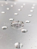 0.1ct Round Cut Moissanite Vintage-Inspired Wedding Band 14k White Gold Plated