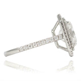 3ct Asscher Cut Diamond Engagement Ring Dual Halo Solitaire 14k WhiteGold Finish