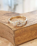 1.5ct Round Cut Diamond Engagement Ring Pear Accent Trilogy 14k Yellow Gold Over