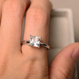 2.2ct Engagement Ring Princess Cut Diamond Solitaire Design 14k WhiteGold Finish