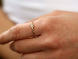 0.5ct Engagement Ring Round Diamond Star Shaped Minimalist 14k Yellow Gold Over