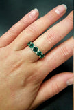 5ct Wedding Band Round Cut Green Emerald Half Eternity 14k White Gold Finish